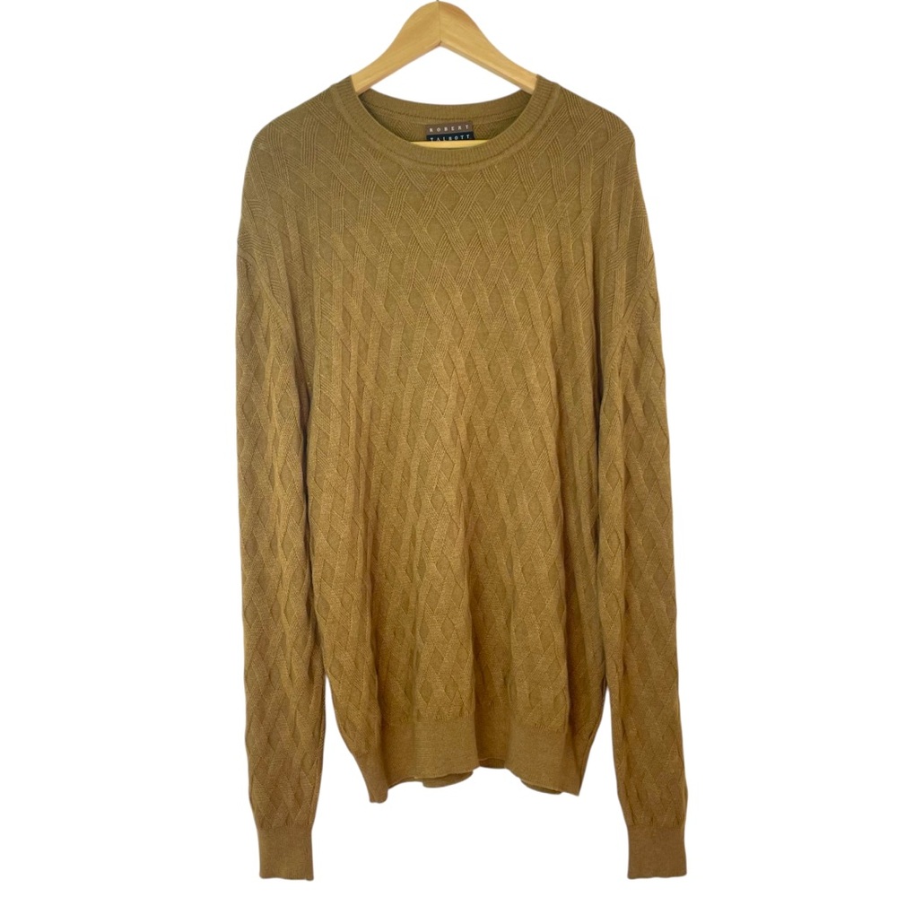 Robert Talbott Vintage Mens Italian Cashmere Silk Woven Knit Crewneck Sweatshirt